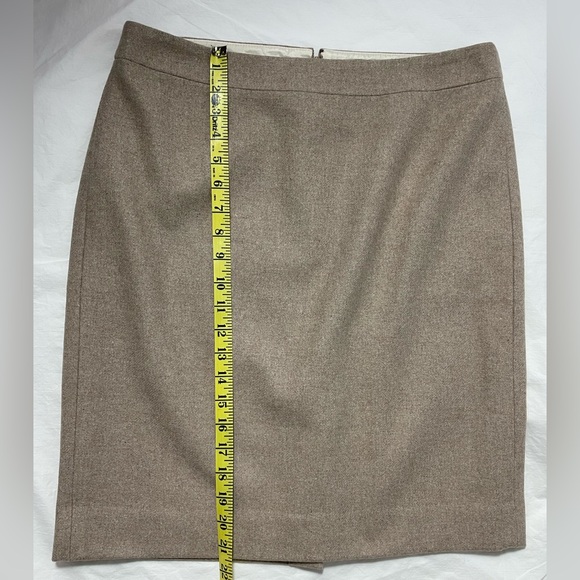 J Crew Pencil Skirt Tan/Taupe Heathered Wool - Picture 4 of 11